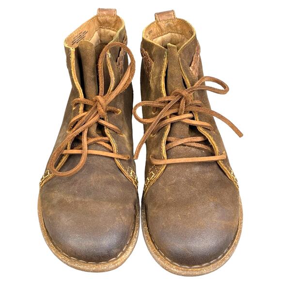 Born Women's Temple Brown Leather Distressed Ankle Boot Size US 9.5 - Picture 8 of 12